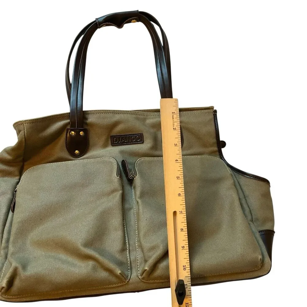 Django Dachshund Dog Carrier Bag Waxed Canvas Olive Size Medium